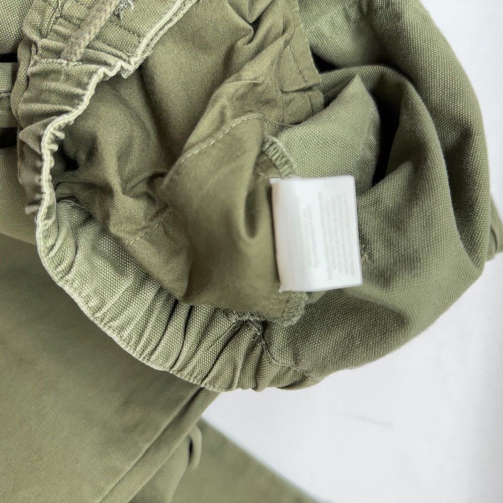 ONeill Salt Water Solid Pants Army Green XS Elastic Waist Raw Hem Straight Leg - Picture 10 of 11